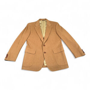 Vintage Cricketeer Jacket Adult LARGE Brown Sport Coat Blazer Wool USA Union 60s